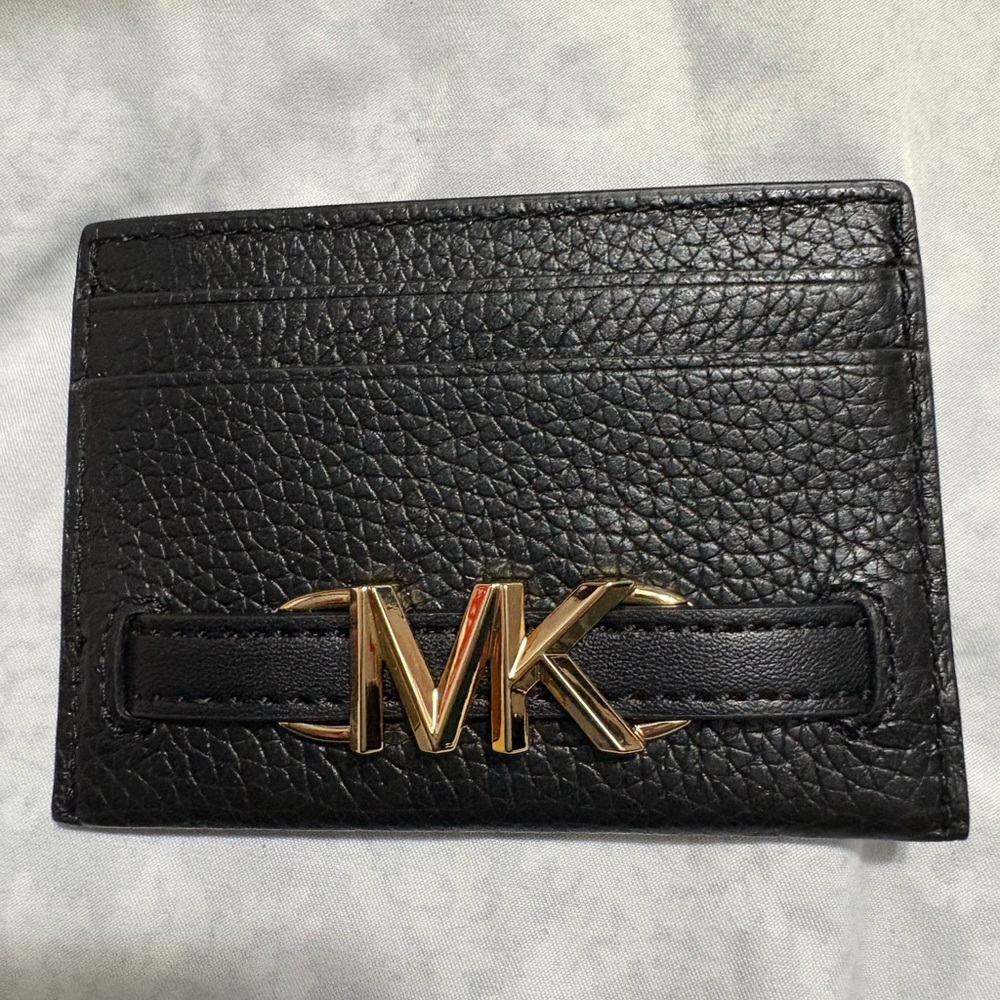 Michael Kors Black Card Holder with Gold Logo